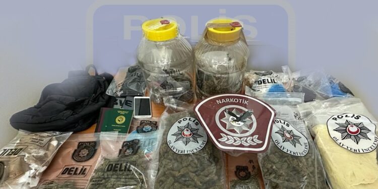 Girne’de polis kontrolünde durdurulan araçtan uyuşturucu çıktı
