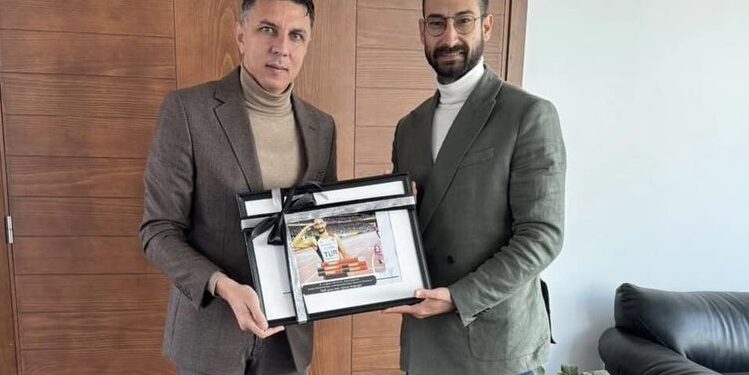 MİLLİ ATLET YİĞİTCAN HEKİMOĞLU’NDAN BAŞKAN HÜSEYİN AMCAOĞLU’NA ZİYARET