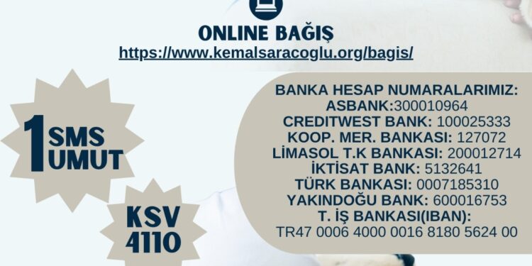 KEMAL SARAÇOĞLU VE KANSERLE SAVAŞ VAKFI FİTRE BAĞIŞI KABUL EDİYOR