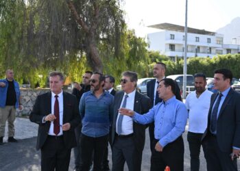 ÜSTEL, ARIKLI İLE BİRLİKTE ALSANCAK GİRİŞİNDEKİ ÇEMBER DÜZENLEMESİNİ YERİNDE İNCELEDİ