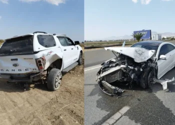 ERCAN YOLUNDA MEYDANA GELEN KAZADA 2 KİŞİ YARALANDI