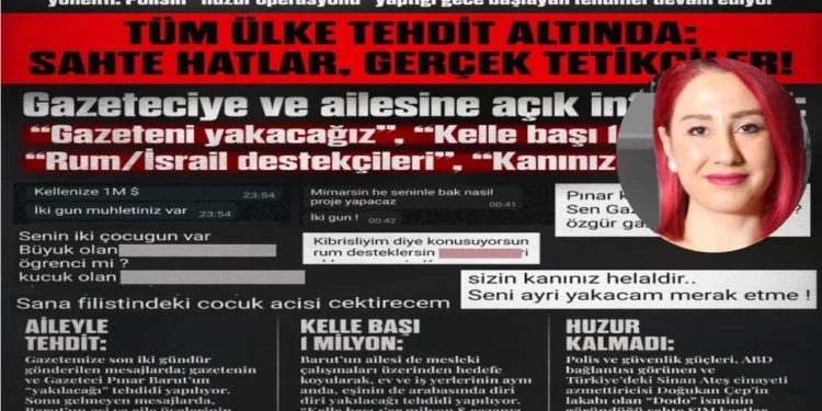 GAZETECİ PINAR BARUT’A TEHDİT MESAJI